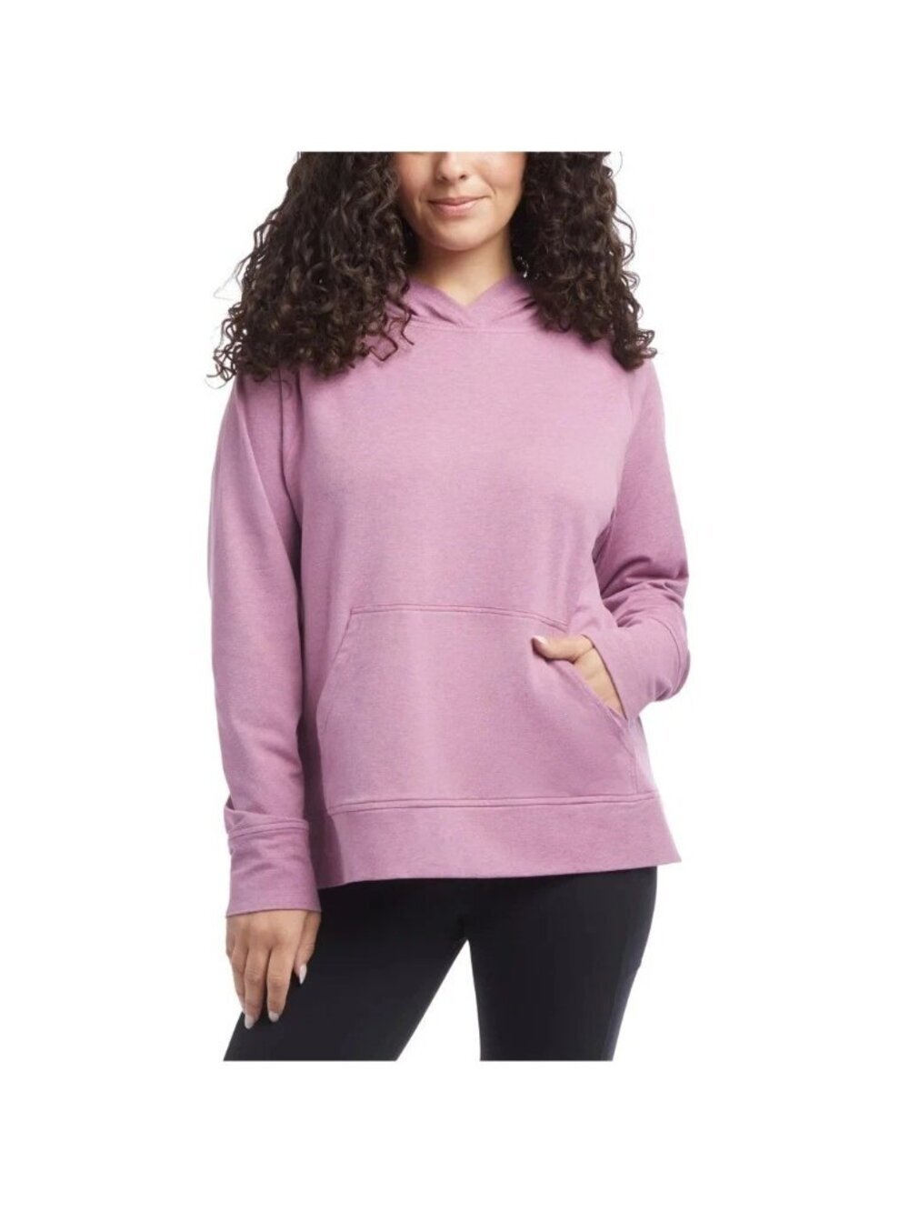 NWOT Danskin Women's L Pink Hooded Sweatshirt Lightweight  P0715